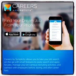 Careers, find your dream job from your phone, picture of a cell phone held in a hand